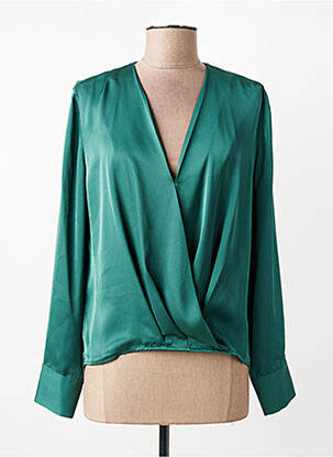 Blouse poignets boutonnés avec fente manches longues vert KOCCA femme