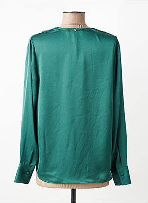 Blouse poignets boutonnés avec fente manches longues vert KOCCA femme