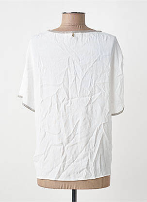 Top tissage crêpe manches courtes blanc KOCCA femme