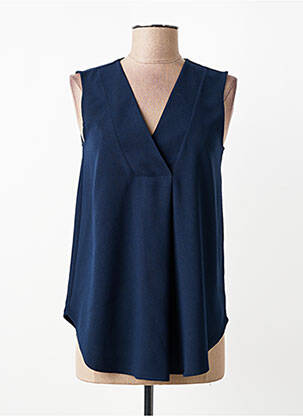 Top col v sans manche bleu ESPRIT femme