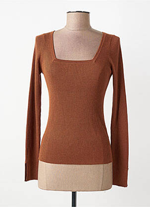 Pull coupe cintrée manches longues marron LOLA ESPELETA femme