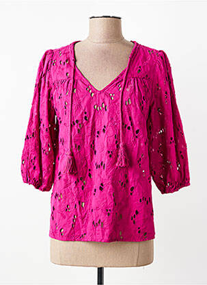 Top coupe cintrée manches 3/4 rose LOLA ESPELETA femme