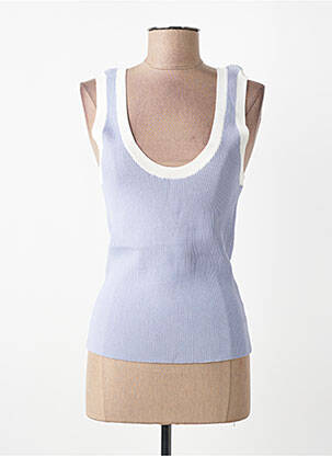 Débardeur stretch sans manche bleu SUNCOO femme