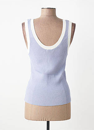 Débardeur stretch sans manche bleu SUNCOO femme