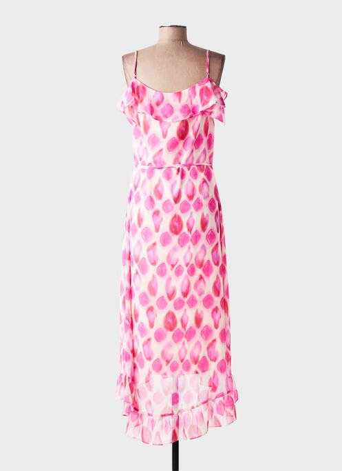 Robe longue imprimé fantaisie fines bretelles rose LPB femme