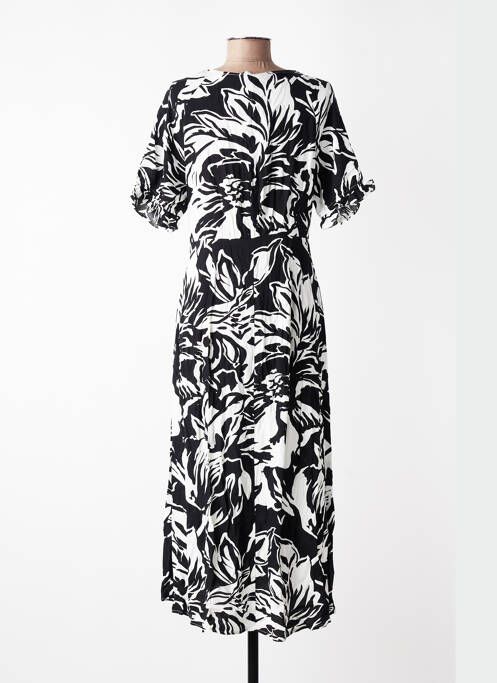 Robe longue imprimé fantaisie manches courtes noir LPB femme
