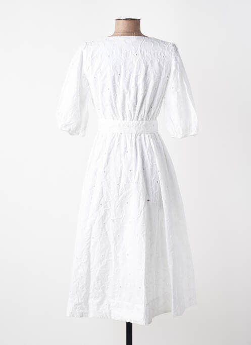 Robe mi-longue manches courtes manches courtes blanc ESPRIT femme