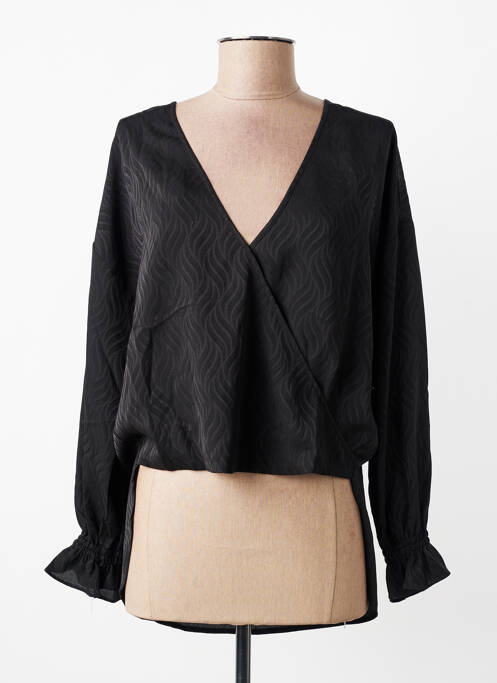 Blouse imprimé fantaisie manches longues noir LPB femme