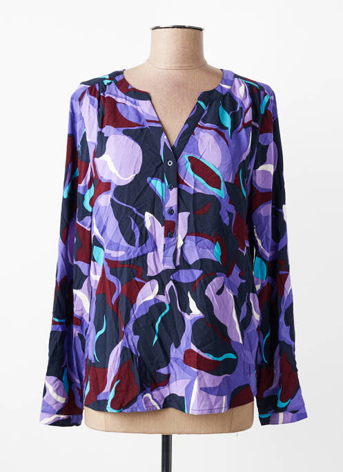 Blouse tissage popeline manches longues violet STREET ONE femme