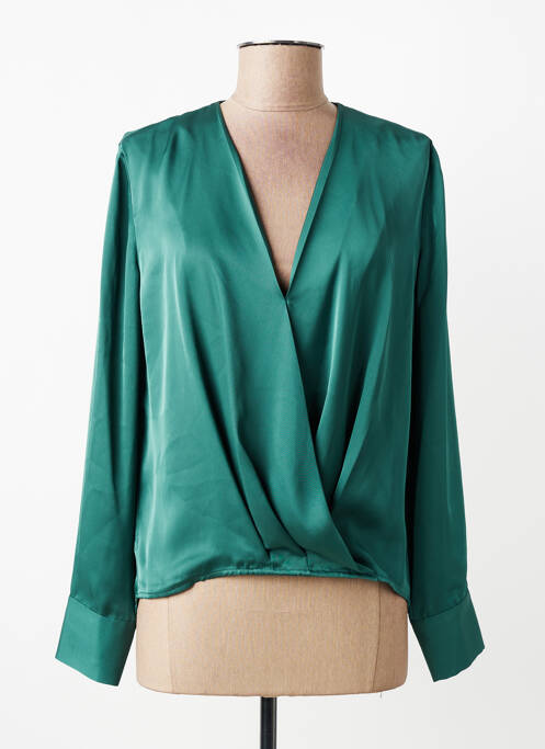 Blouse poignets boutonnés avec fente manches longues vert KOCCA femme