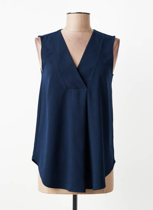 Top col v sans manche bleu ESPRIT femme