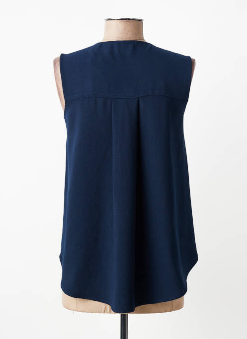 Top col v sans manche bleu ESPRIT femme