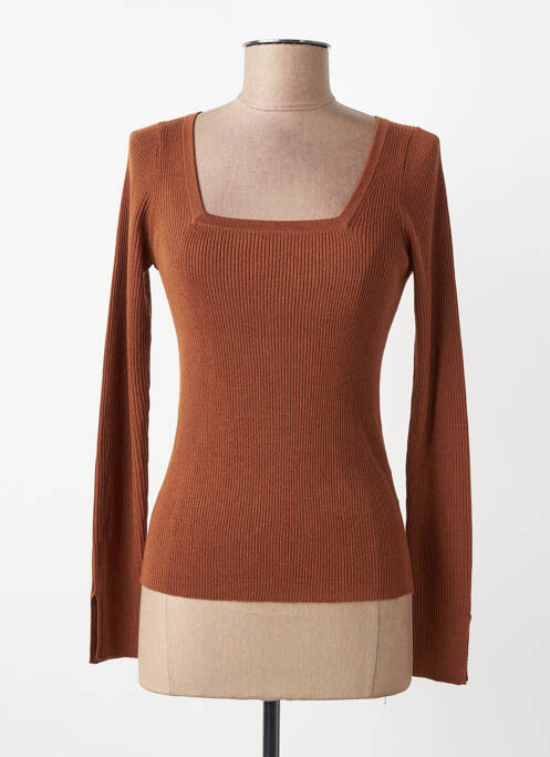 Pull coupe cintrée manches longues marron LOLA ESPELETA femme