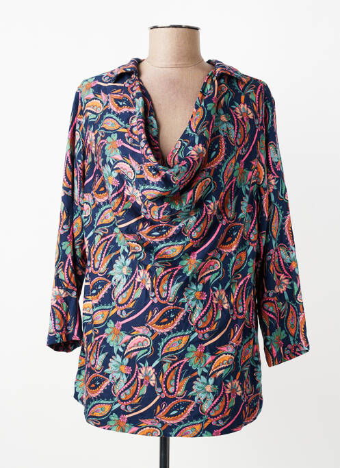 Top imprimé fantaisie manches 3/4 bleu LOLA ESPELETA femme