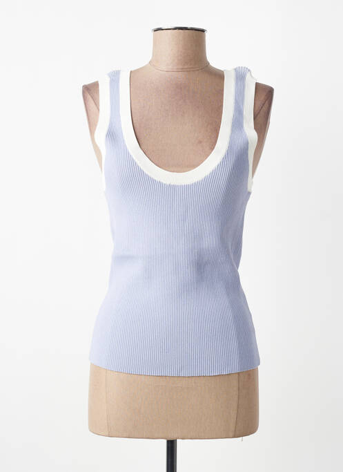 Débardeur stretch sans manche bleu SUNCOO femme