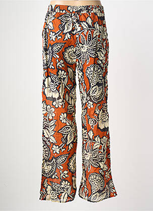 Pantalon droit tissage popeline taille normale marron C'EST BEAU LA VIE femme