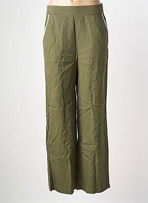 Pantalon droit taille élastique vert KOCCA femme