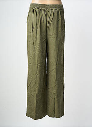 Pantalon droit taille élastique vert KOCCA femme