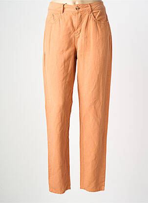 Pantalon droit fermeture zippée sous rabat boutonné orange LOLA ESPELETA femme