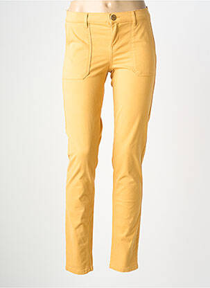 Pantalon chino tissage popeline taille normale jaune LOLA ESPELETA femme