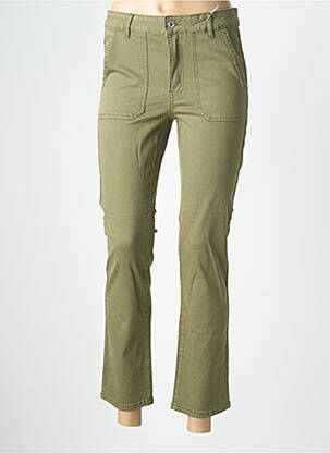 Pantalon 7/8 fermeture zippée sous rabat boutonné vert LPB femme