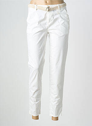 Pantalon 7/8 fermeture zippée sous rabat boutonné blanc ESPRIT femme