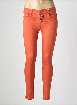 Pantalon 7/8 fermeture zippée sous rabat boutonné orange LPB femme