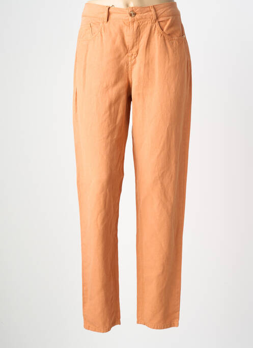 Pantalon droit fermeture zippée sous rabat boutonné orange LOLA ESPELETA femme