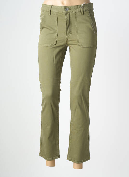 Pantalon 7/8 fermeture zippée sous rabat boutonné vert LPB femme