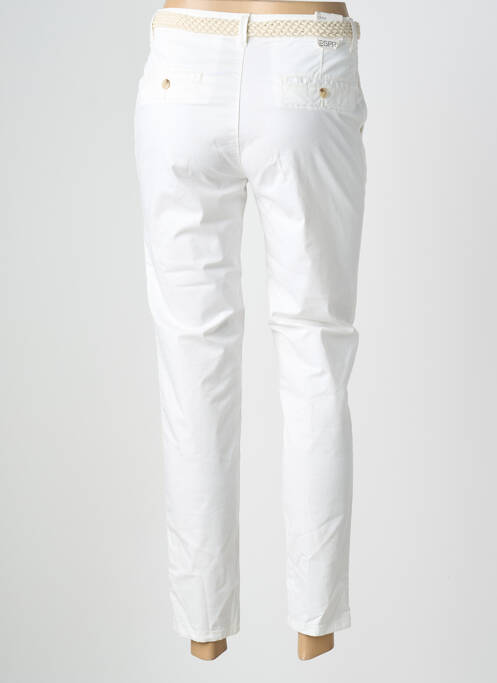 Pantalon 7/8 fermeture zippée sous rabat boutonné blanc ESPRIT femme