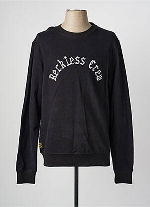 Sweat-shirt broderie manches longues noir DAYTONA homme