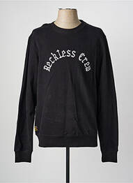 Sweat-shirt broderie manches longues noir DAYTONA homme