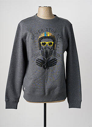 Sweat-shirt stretch manches longues gris DAYTONA homme