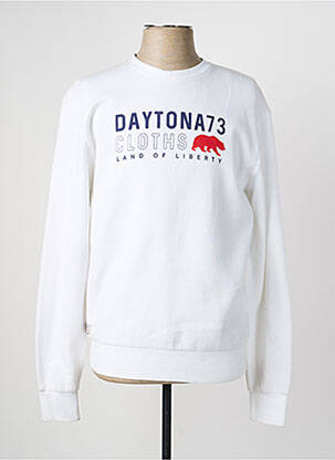 Sweat-shirt stretch manches longues blanc DAYTONA homme