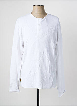 T-shirt stretch manches longues blanc DAYTONA homme