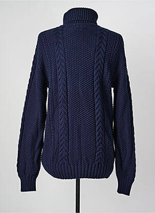 Pull col roulé tissage lainage manches longues bleu DAYTONA homme