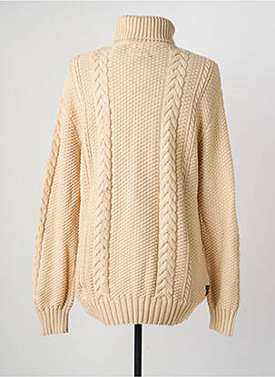 Pull col roulé tissage lainage manches longues beige DAYTONA homme