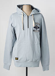 Sweat-shirt à capuche broderie manches longues bleu DAYTONA homme