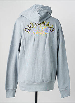 Sweat-shirt à capuche broderie manches longues bleu DAYTONA homme