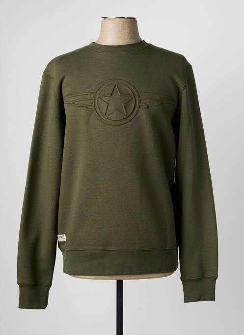 Sweat-shirt manches longues manches longues vert DAYTONA homme