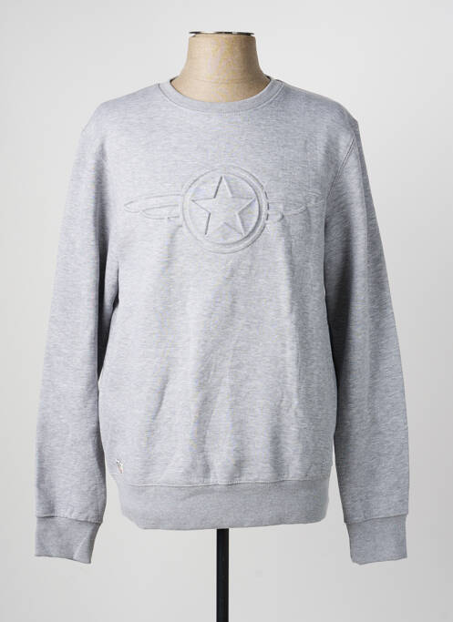 Sweat-shirt manches longues manches longues gris DAYTONA homme