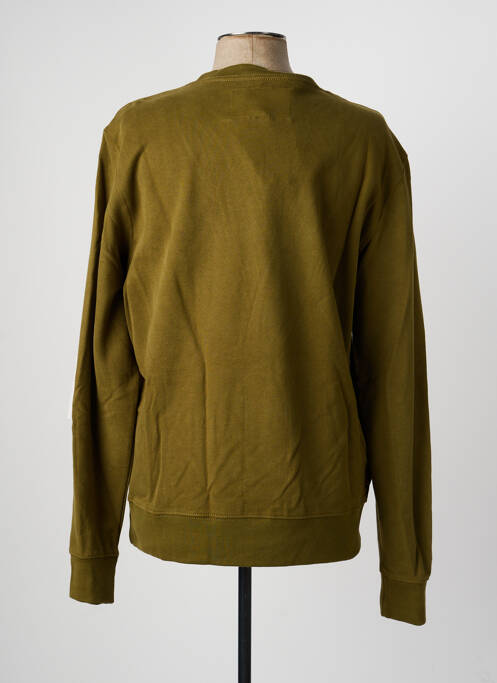 Sweat-shirt tissage jersey manches longues vert DAYTONA homme