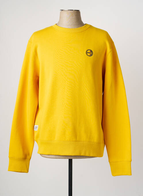 Sweat-shirt broderie manches longues jaune DAYTONA homme