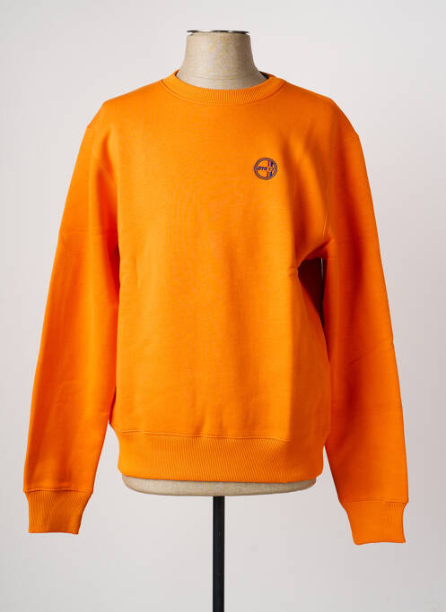 Sweat-shirt broderie manches longues orange DAYTONA homme