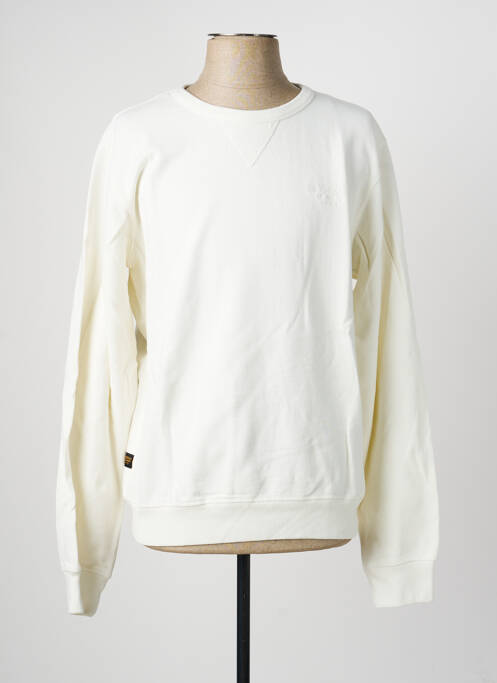 Sweat-shirt manches longues manches longues blanc DAYTONA homme