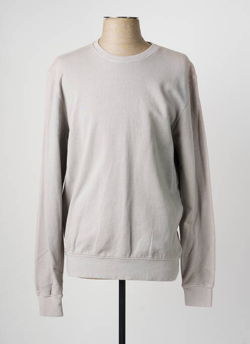 Sweat-shirt tissage jersey manches longues gris DAYTONA homme