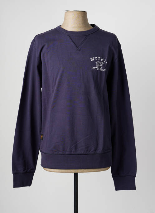 Sweat-shirt tissage jersey manches longues bleu DAYTONA homme