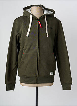 Veste casual finition intérieure fourrure synthétique vert DAYTONA homme