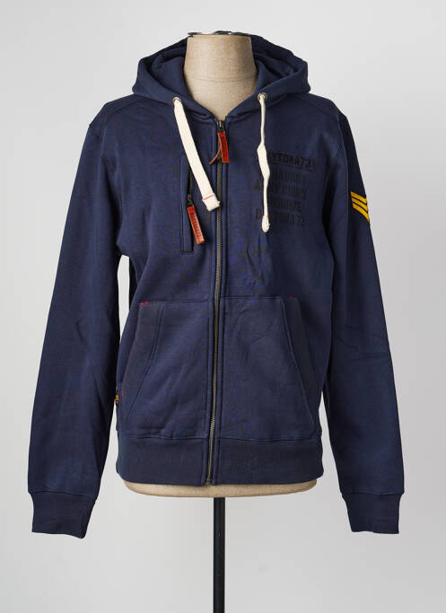 Veste casual coupe droite bleu DAYTONA homme