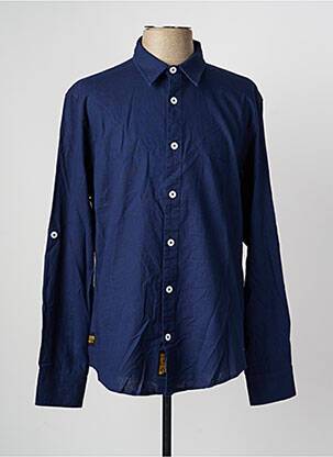 Chemise manches longues coupe droite bleu DAYTONA homme